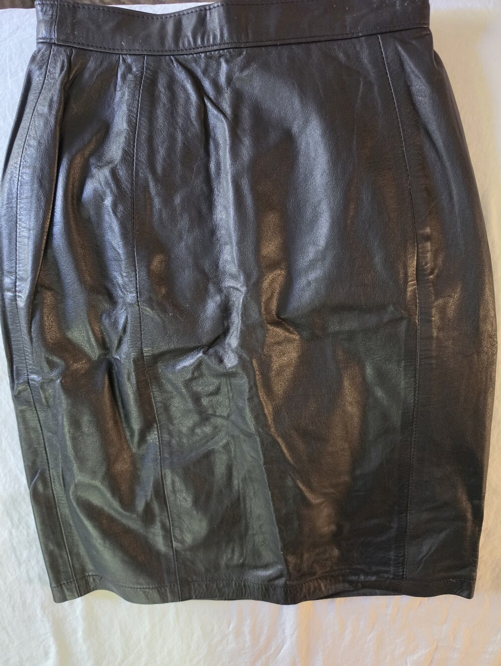 OPUS Vintage 90s Black Genuine Leather High Waisted Pencil Skirt Argentina 23
